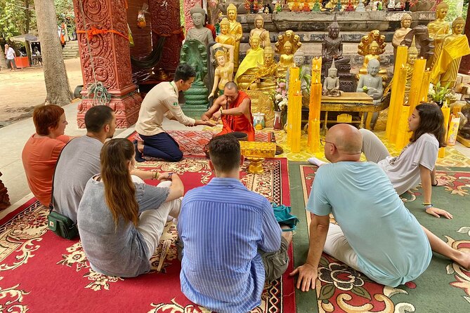 Buddhist Monastery with Monks Water Blessing - Entering the monastery before the blessing