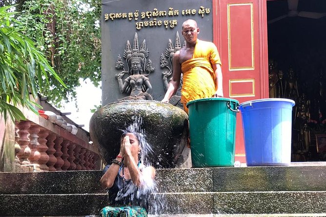 Buddhist Water Blessing and Real Life Experience with Local - Wat Preah Prom Rath and Buddha’s life in painted scenes