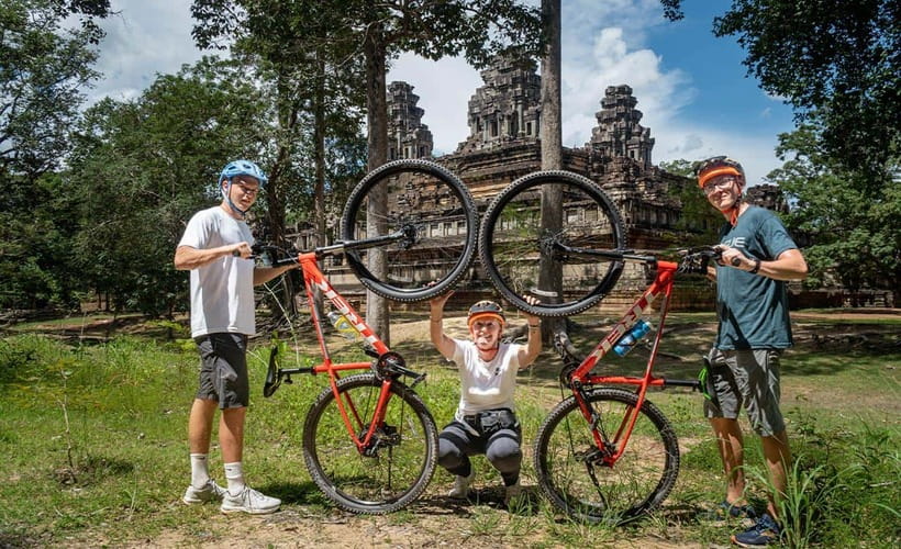 Cycle Angkor Backroad Bike Tour / E-Bike or Tuk Tuk - Morning pickup and the ride to Angkor Thom
