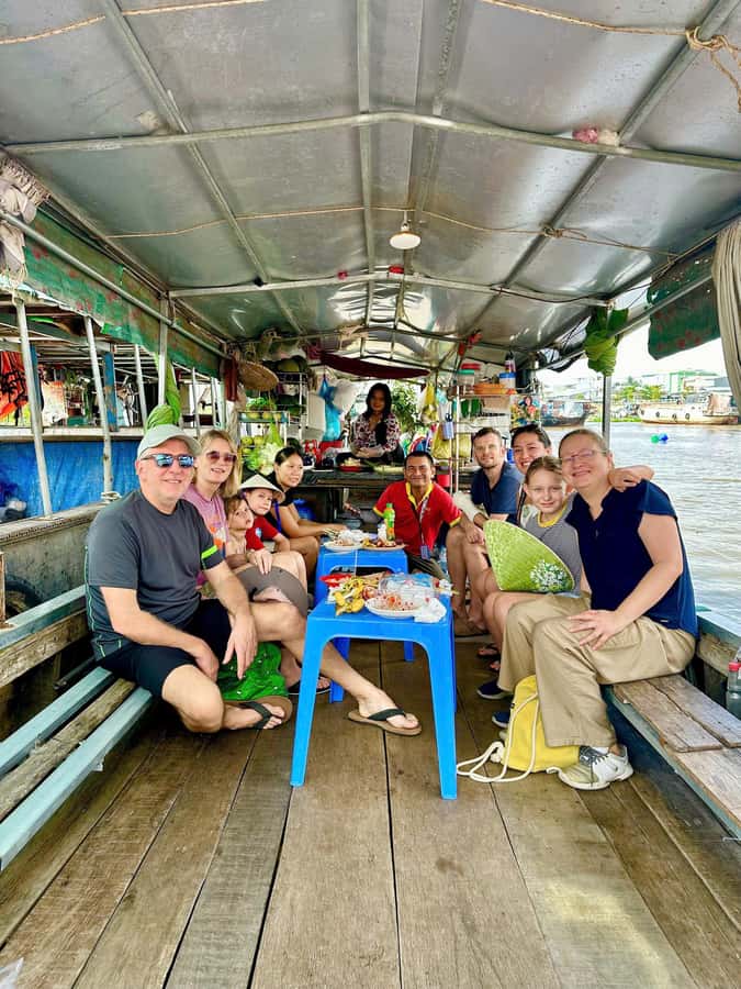 From HCM: Mekong Delta Floating Market 3days exit Phnom Penh - Day 1: Pagoda, coconut canals, and village food