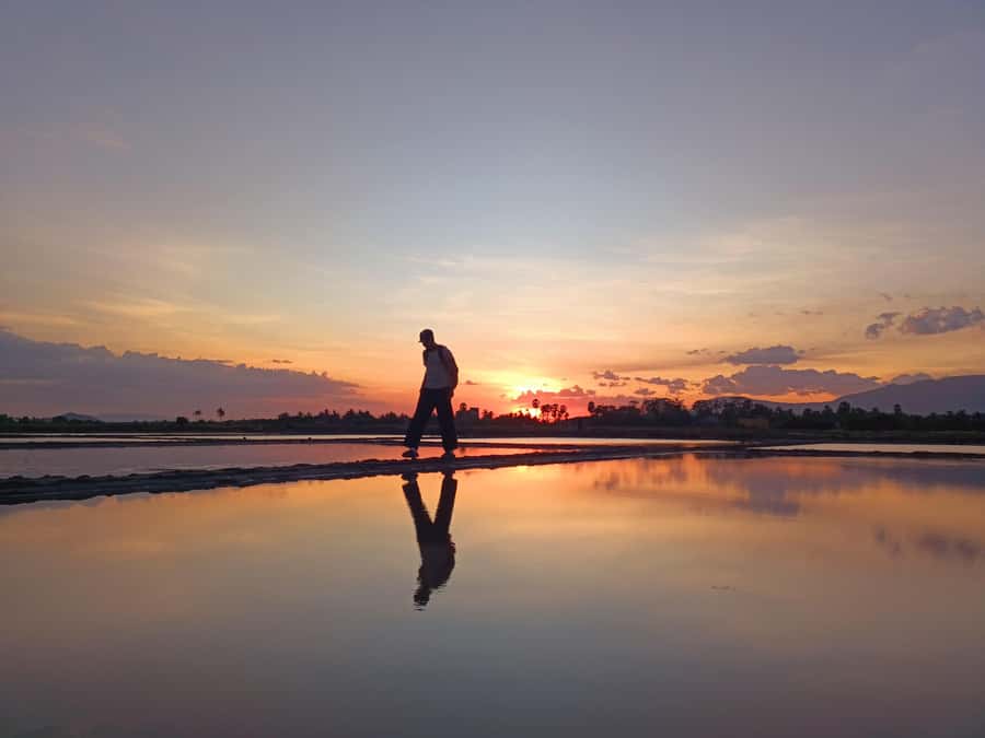 Kampot Countryside include Pepper farm, Salt field & Lake - Salt fields, factory work, and changing seasons