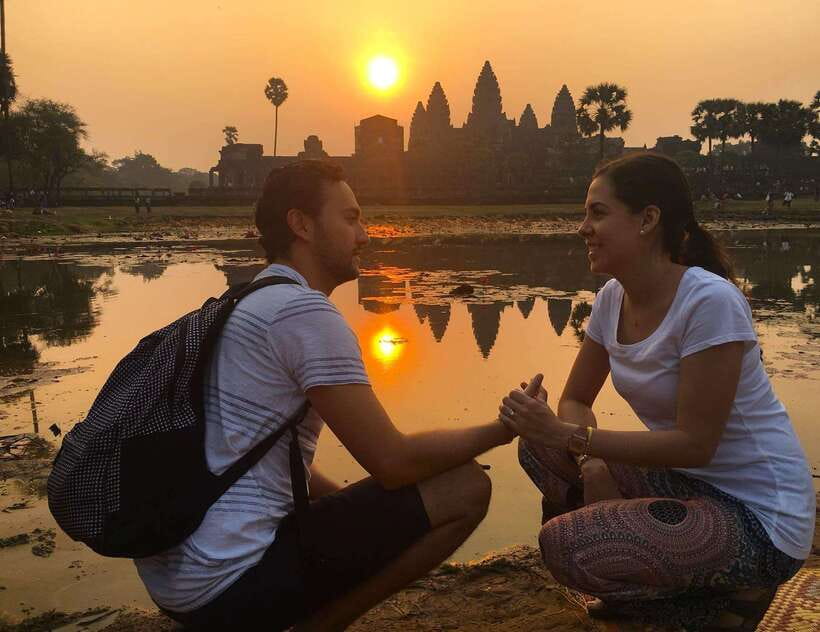 Private Angkor Wat Sunrise Tours And Sunset Floating Village - The early morning view at Angkor Wat