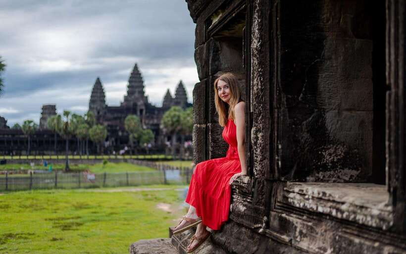 Professional Photoshoot in Angkor Archaeological Park - Ta Prohm, where stone and trees share the frame