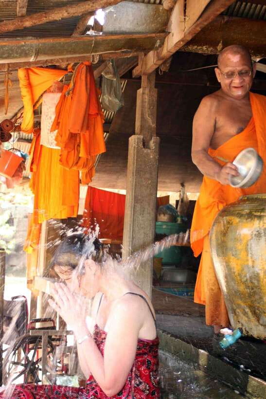 Siem Reap: 1-Hour Cambodian Buddhist Water Blessing - Walking through the local market