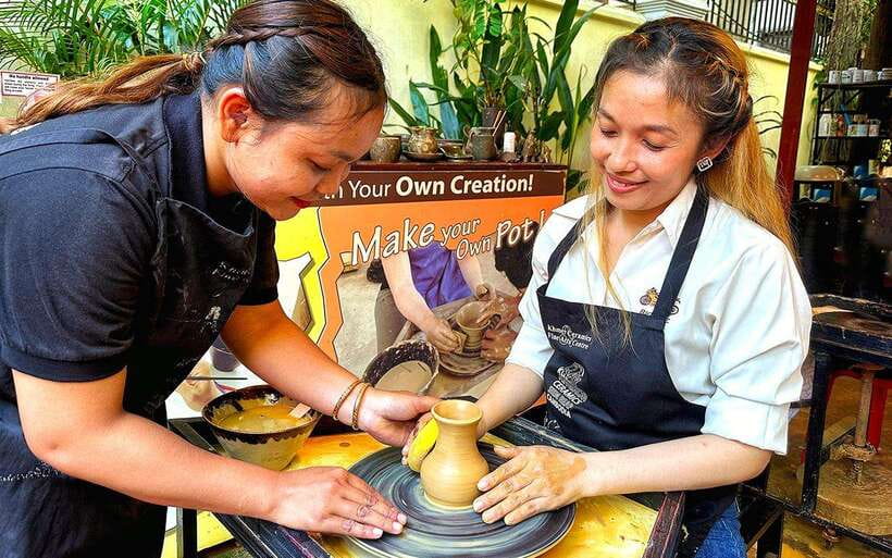 Siem Reap: Cambodian Pottery Class - Carving Khmer designs into your clay