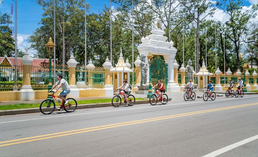 Siem Reap City Haft Day Bike Tour - Shrines beside the Royal Independence Gardens