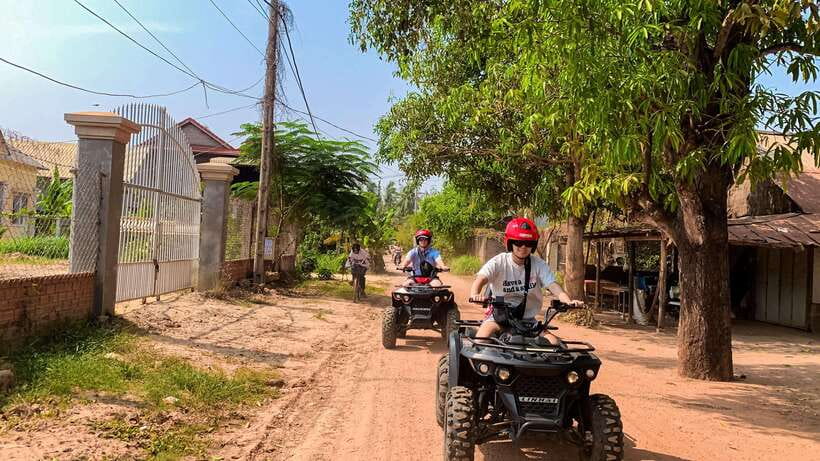 Siem Reap: Quad Bike Tour of Local Villages - Sunset over the rice fields