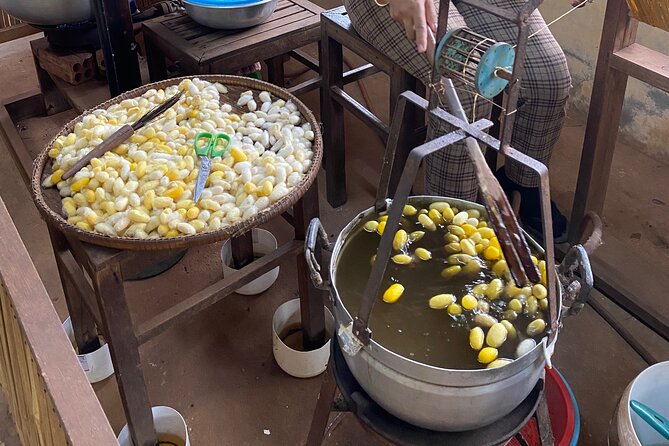 Siem Reap: Silk Farm & Countryside Offbeat Jeep Tour - Seeing rice noodles, bamboo sticky rice, and baskets made