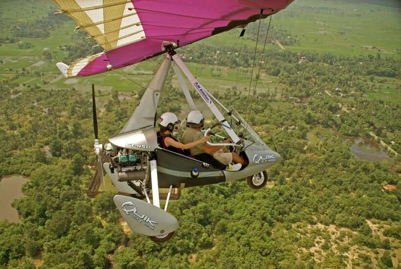Sky Venture Microlight Siem Reap - The route over temples, fields, and Tonle Sap