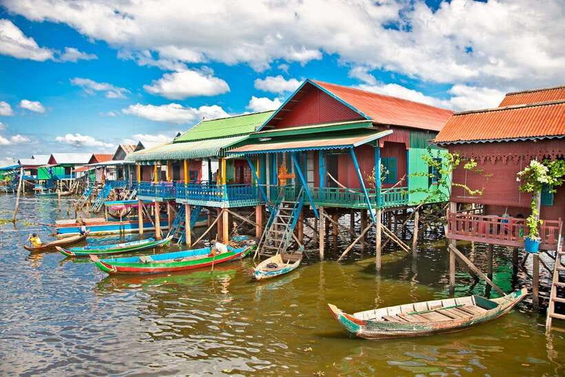 Tonle sap, Kompong Phluk (Floating village) - A school, a pagoda, and the human side of the village